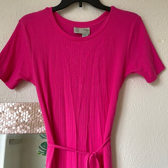Anthropologie Saturday Sunday super cute ribbed pink dress - Picture 8 of 14